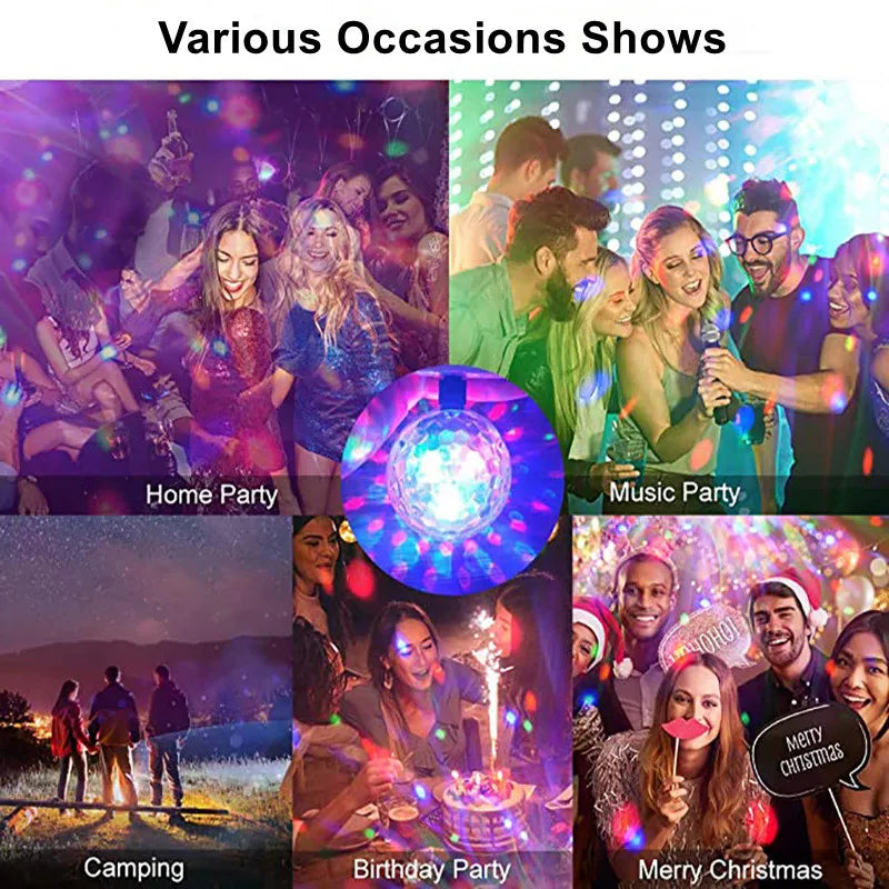 Renkli E27 Dönen Atmosfer 360 Sihirli Top Ampul Otomatik Sahne Efekti LED Lamba Gece Lambası DJ Disko KTV Dans Partisi İçin